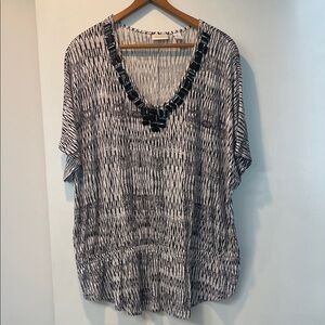 Chico's Black and White Geometric Blouse